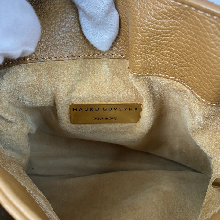 美品 マウロゴヴェルナ MAURO GOVERNA レディース レザー ショルダー トートバッグ ターンロック