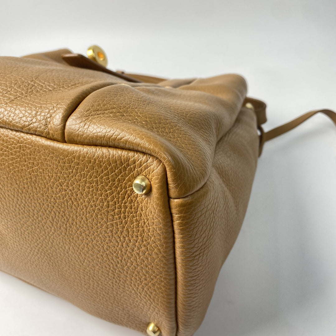 美品 マウロゴヴェルナ MAURO GOVERNA レディース レザー ショルダー トートバッグ ターンロック