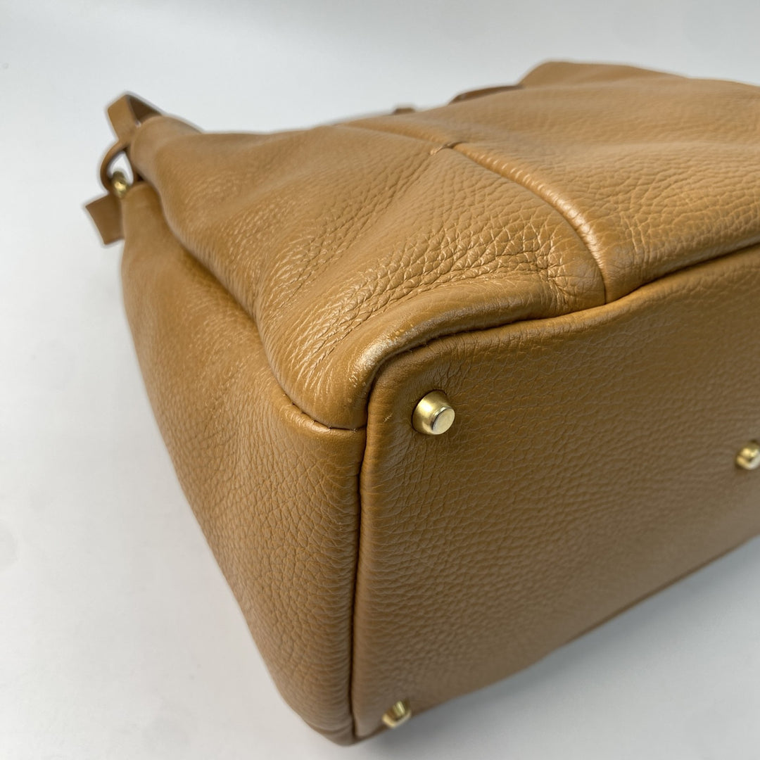 美品 マウロゴヴェルナ MAURO GOVERNA レディース レザー ショルダー トートバッグ ターンロック