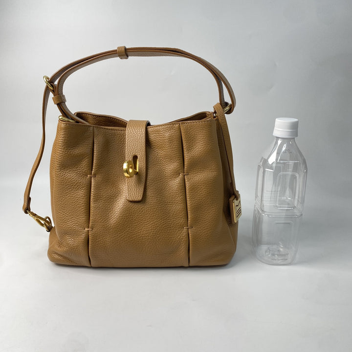 美品 マウロゴヴェルナ MAURO GOVERNA レディース レザー ショルダー トートバッグ ターンロック