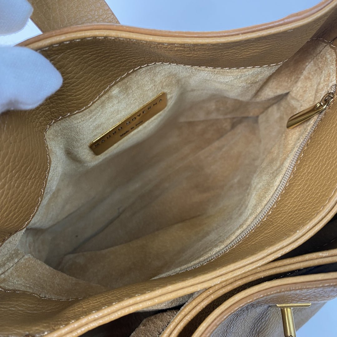 美品 マウロゴヴェルナ MAURO GOVERNA レディース レザー ショルダー トートバッグ ターンロック
