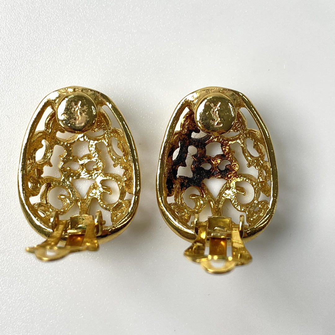 イヴ サンローラン YSL レディース ゴールド イヤリング ビンテージ