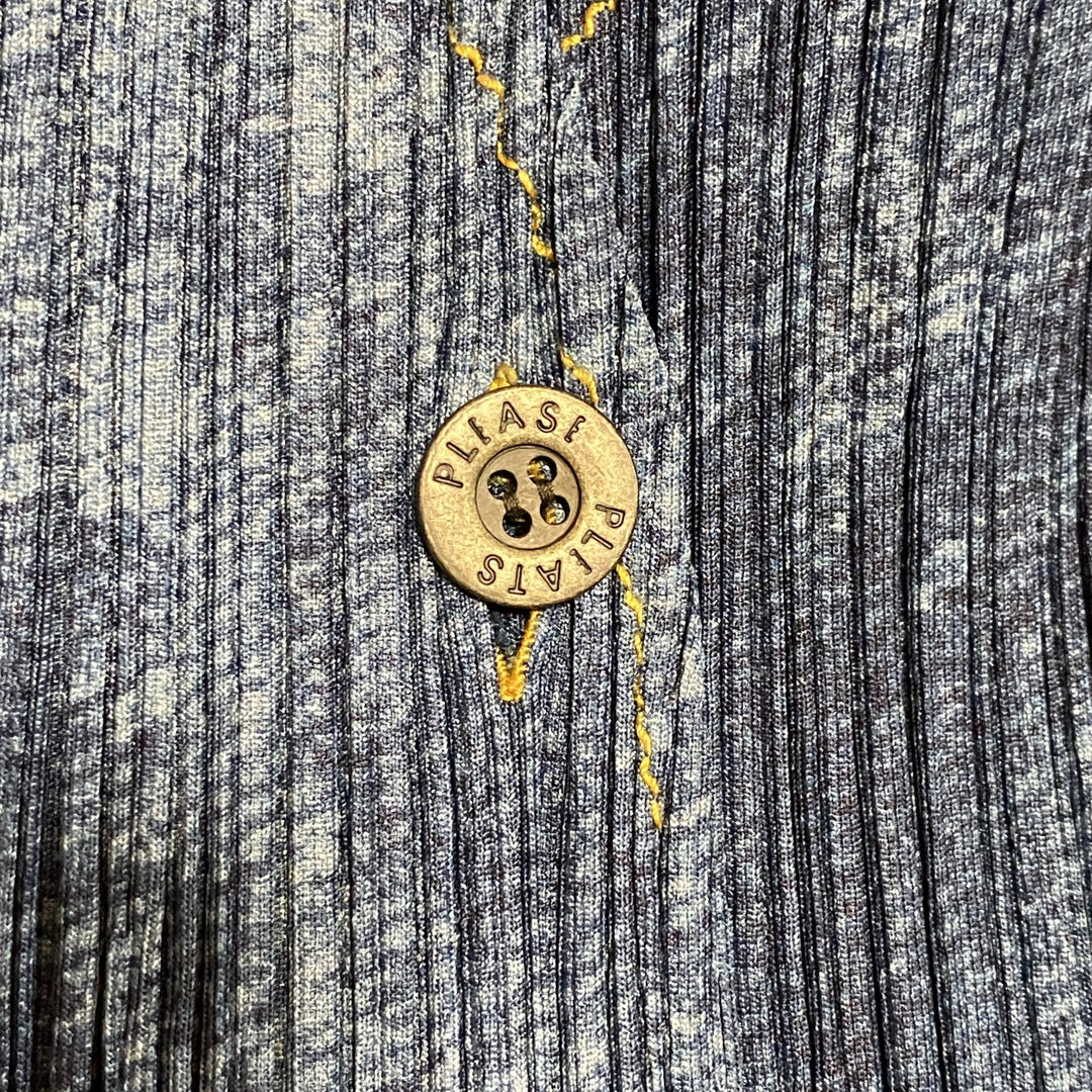 美品 イッセイミヤケ ISSEY MIYAKE メンズ プリーツ ベスト デニム柄