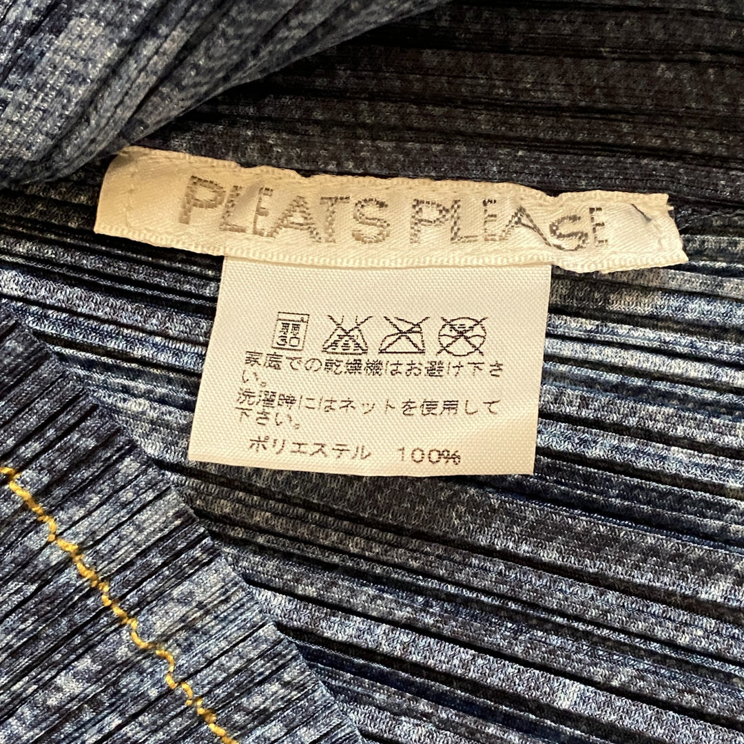美品 イッセイミヤケ ISSEY MIYAKE メンズ プリーツ ベスト デニム柄