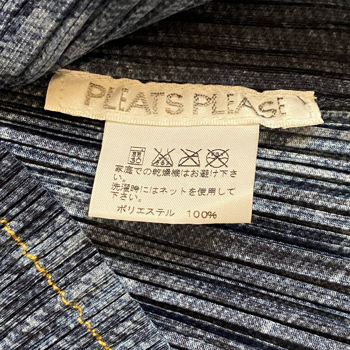 美品 イッセイミヤケ ISSEY MIYAKE メンズ プリーツ ベスト デニム柄