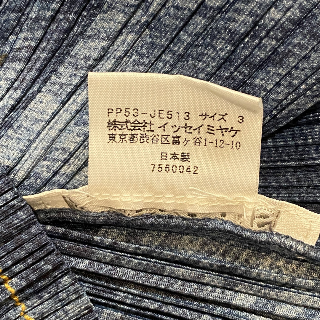 美品 イッセイミヤケ ISSEY MIYAKE メンズ プリーツ ベスト デニム柄