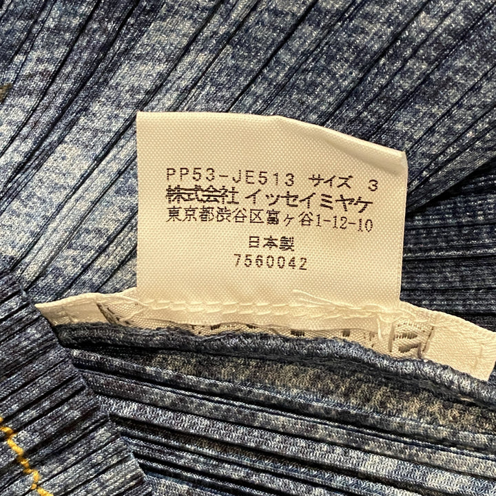 美品 イッセイミヤケ ISSEY MIYAKE メンズ プリーツ ベスト デニム柄