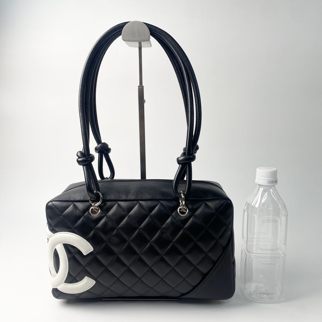 美品 シャネル CHANEL レディース カンボン ボーリングバッグ ココマーク ラムスキン 11番台　Gカード 箱付き
