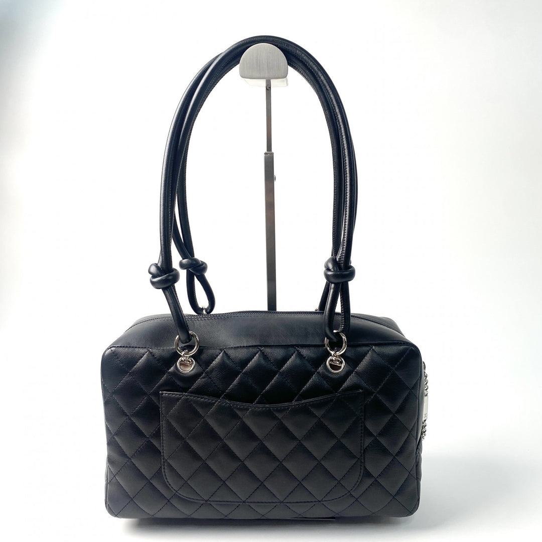 美品 シャネル CHANEL レディース カンボン ボーリングバッグ ココマーク ラムスキン 11番台　Gカード 箱付き