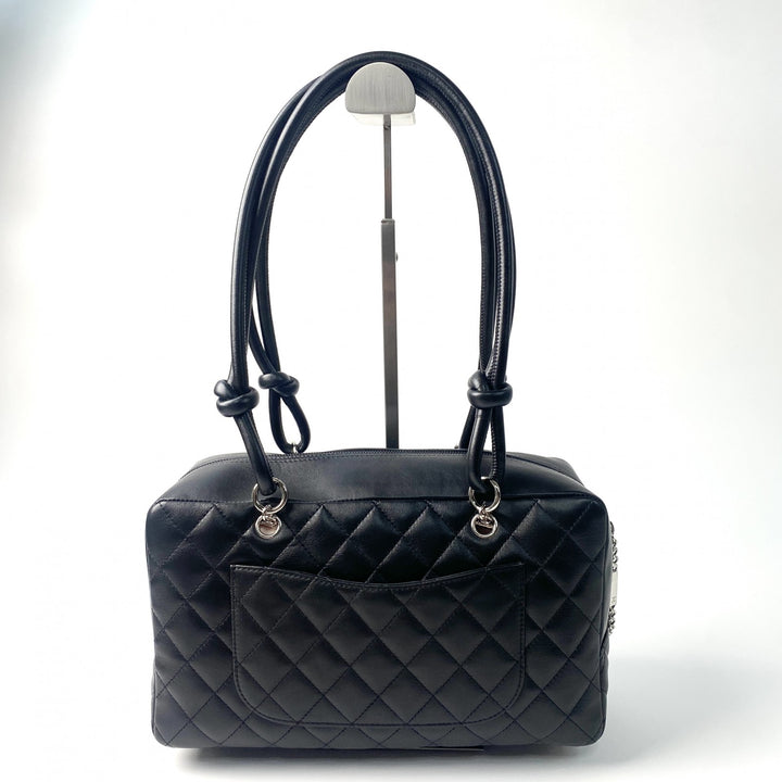 美品 シャネル CHANEL レディース カンボン ボーリングバッグ ココマーク ラムスキン 11番台　Gカード 箱付き