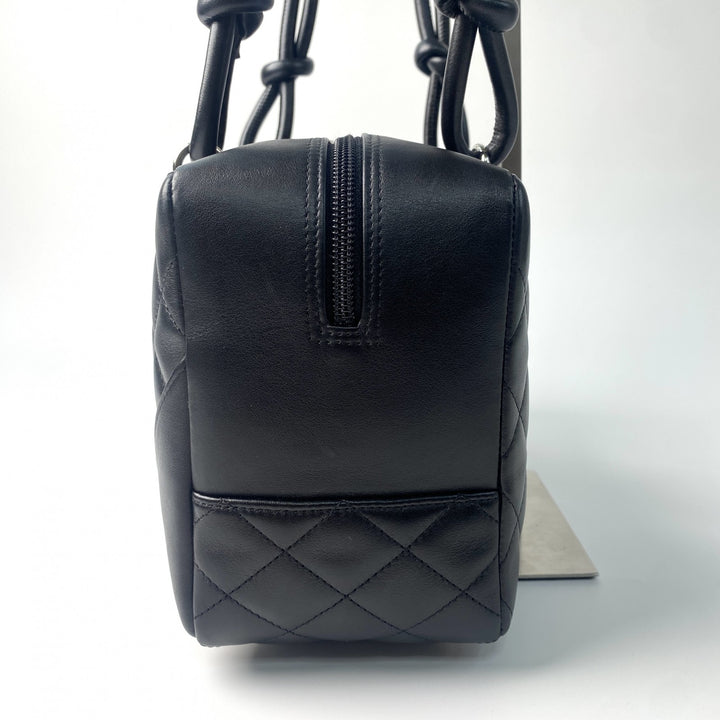 美品 シャネル CHANEL レディース カンボン ボーリングバッグ ココマーク ラムスキン 11番台　Gカード 箱付き
