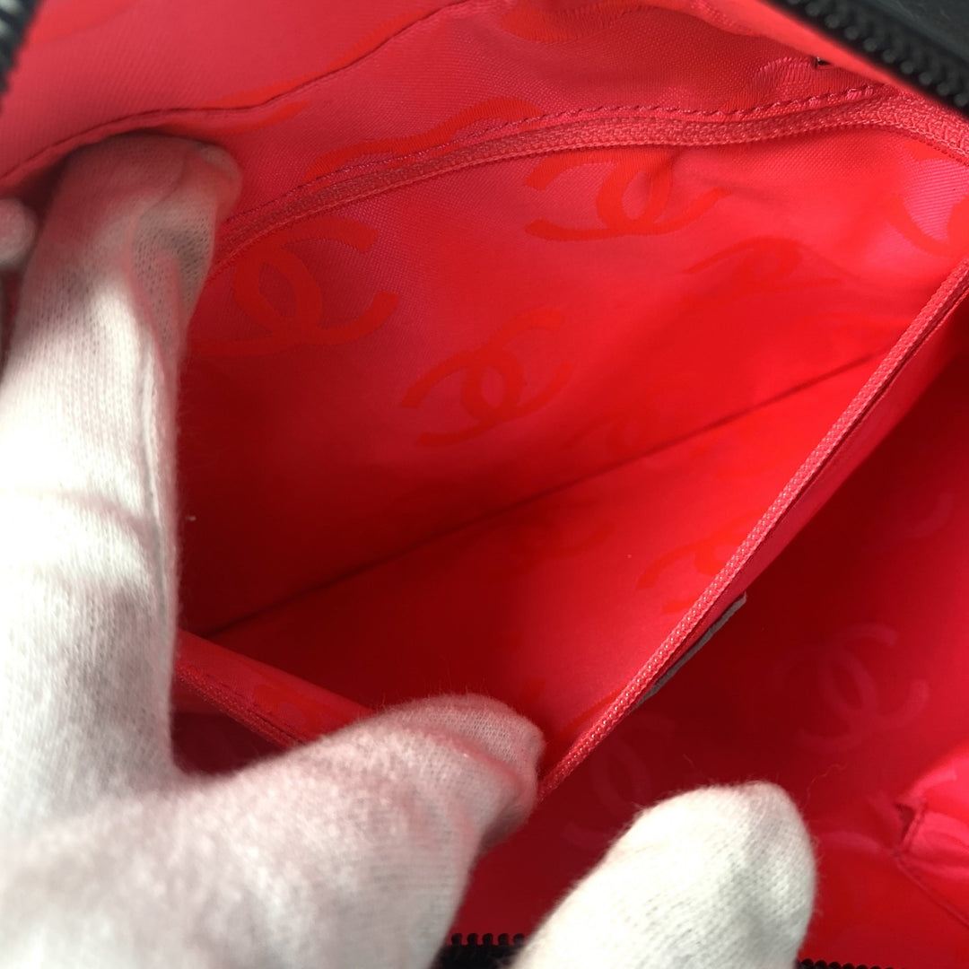 美品 シャネル CHANEL レディース カンボン ボーリングバッグ ココマーク ラムスキン 11番台　Gカード 箱付き