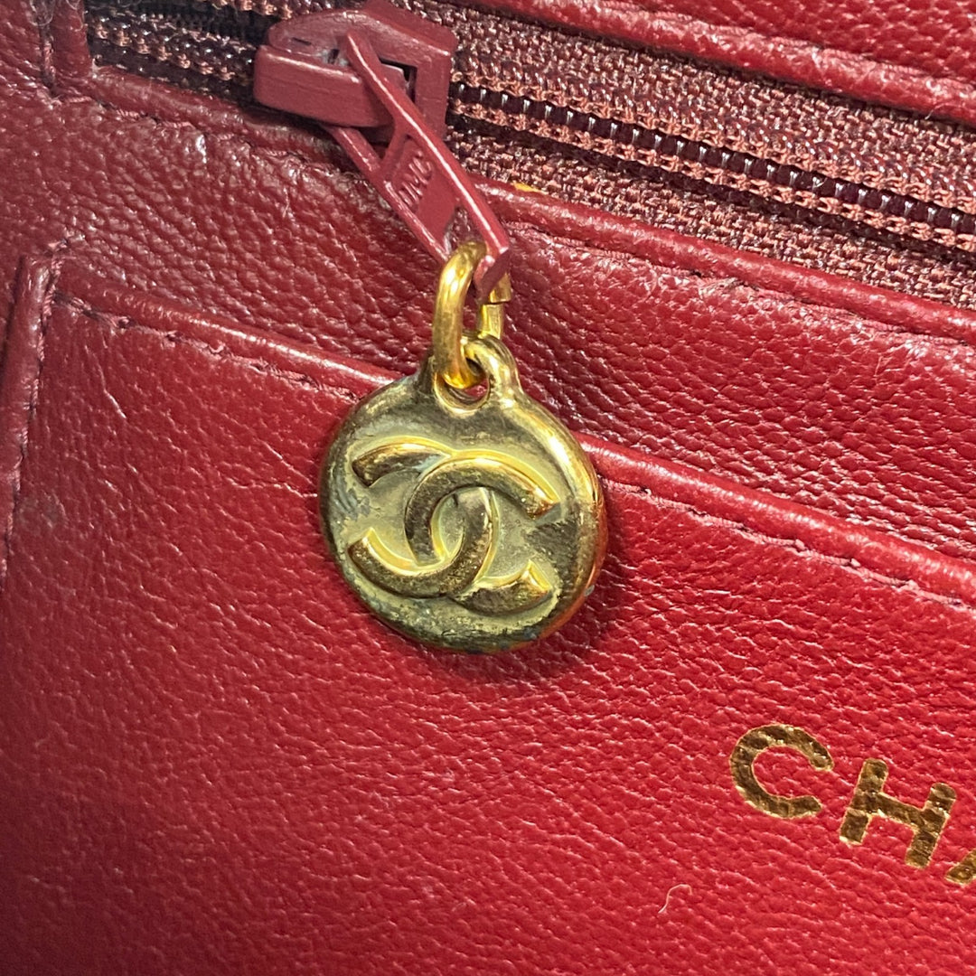 美品 シャネル CHANEL レディース ターンロック ジャージ コットン ハンドバッグ