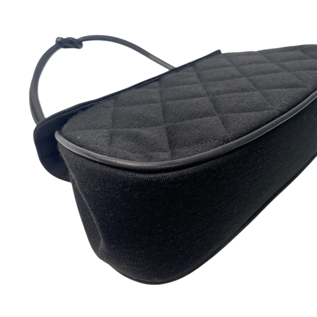 美品 シャネル CHANEL レディース ターンロック ジャージ コットン ハンドバッグ