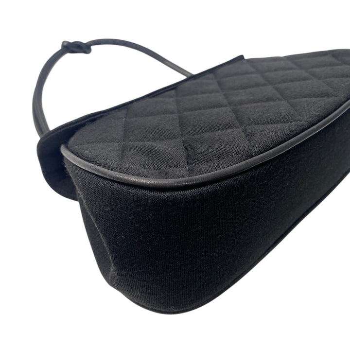 美品 シャネル CHANEL レディース ターンロック ジャージ コットン ハンドバッグ