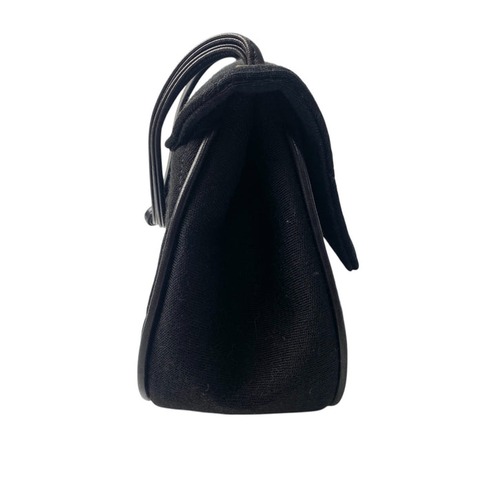 美品 シャネル CHANEL レディース ターンロック ジャージ コットン ハンドバッグ