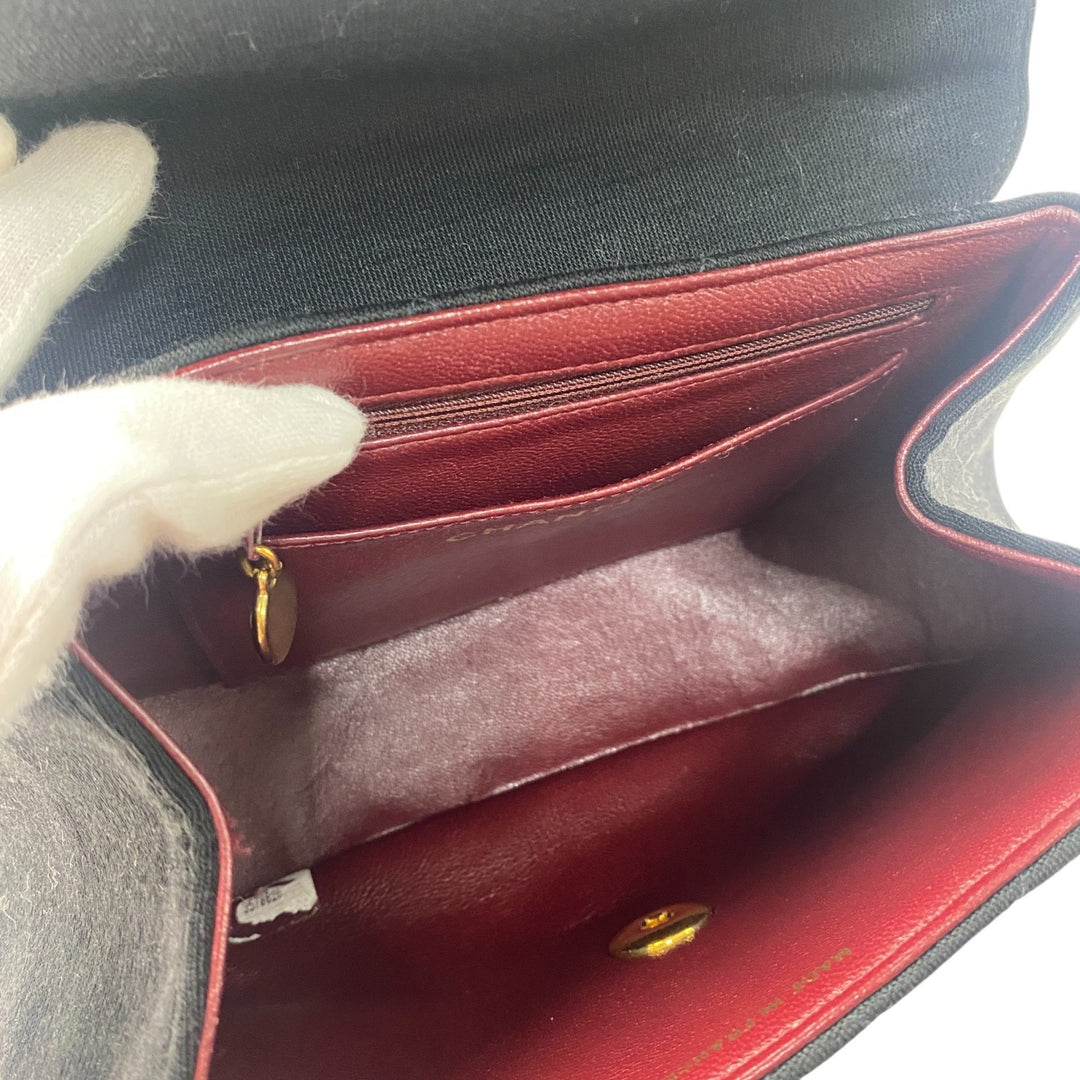 美品 シャネル CHANEL レディース ターンロック ジャージ コットン ハンドバッグ