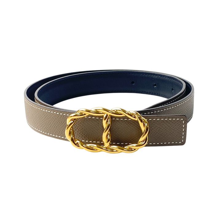 美品 エルメス HERMES レディース ベルト マイヨン・トルサド バックル イエローゴールド YG 75