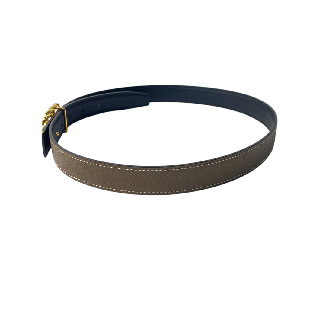 美品 エルメス HERMES レディース ベルト マイヨン・トルサド バックル イエローゴールド YG 75