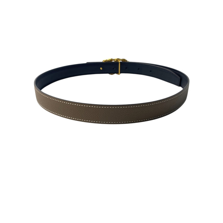 美品 エルメス HERMES レディース ベルト マイヨン・トルサド バックル イエローゴールド YG 75