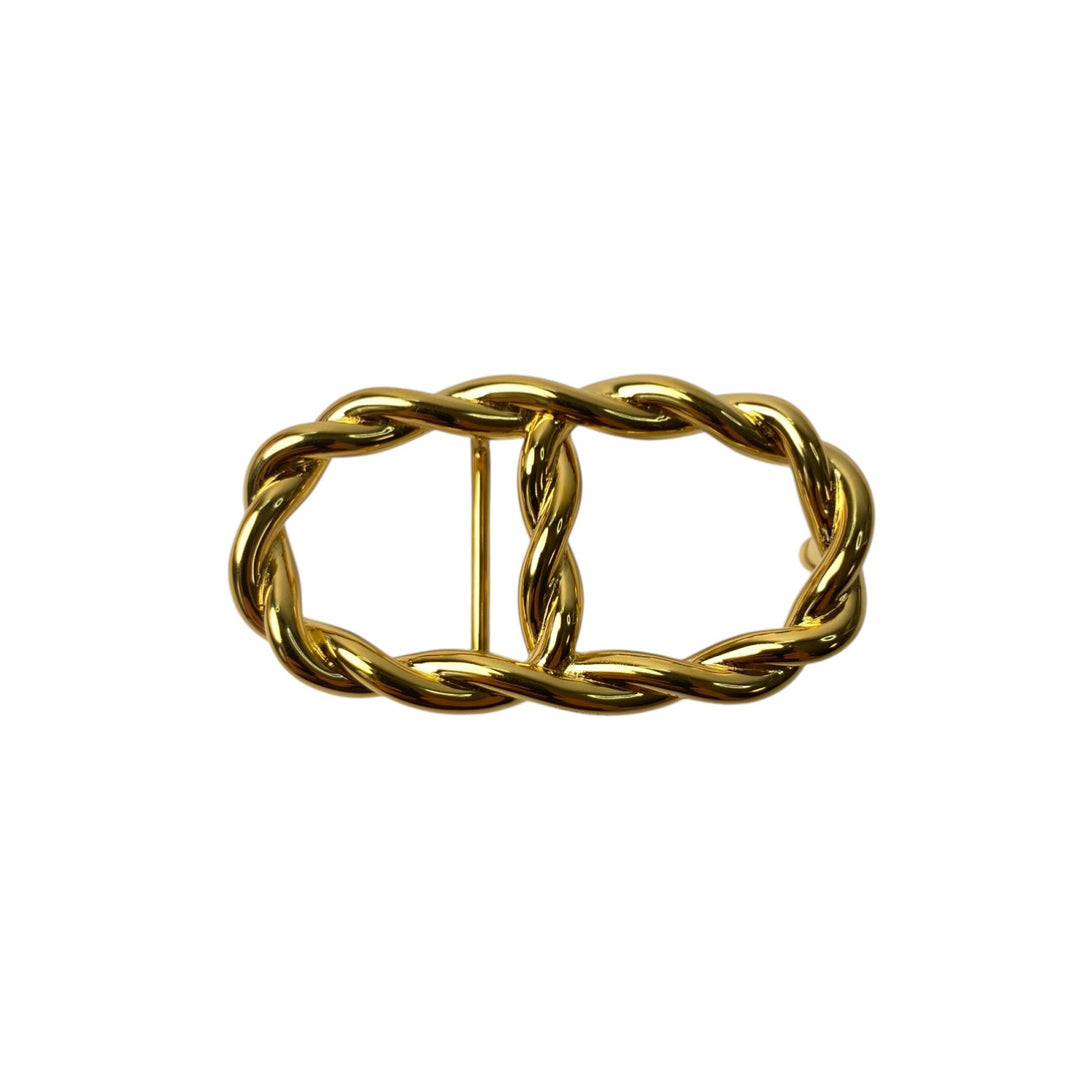 美品 エルメス HERMES レディース ベルト マイヨン・トルサド バックル イエローゴールド YG 75