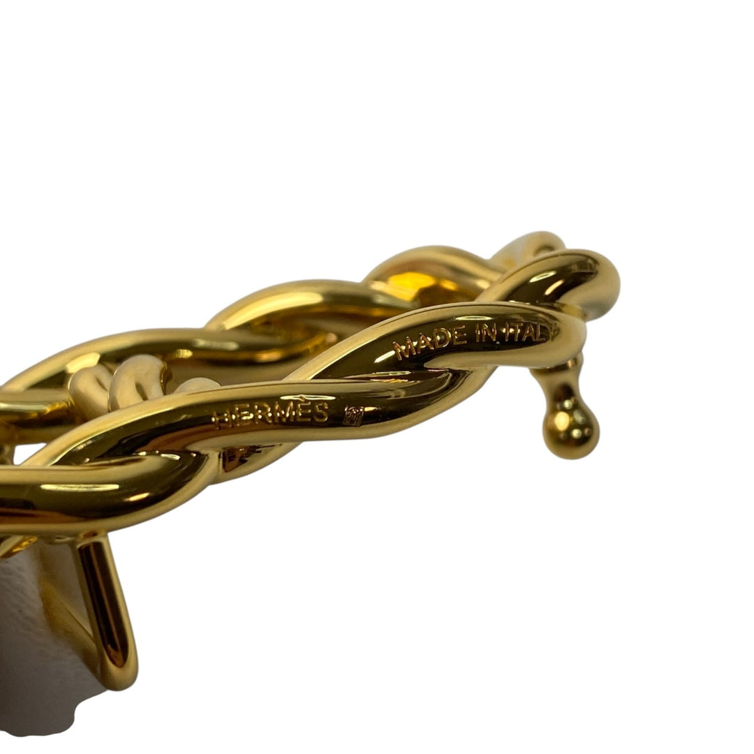 美品 エルメス HERMES レディース ベルト マイヨン・トルサド バックル イエローゴールド YG 75