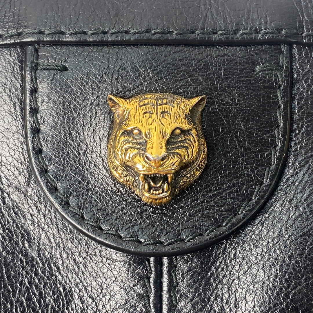 美品 グッチ GUCCI レディース リベル キャットヘッド レザートートバッグ 547851 肩がけ