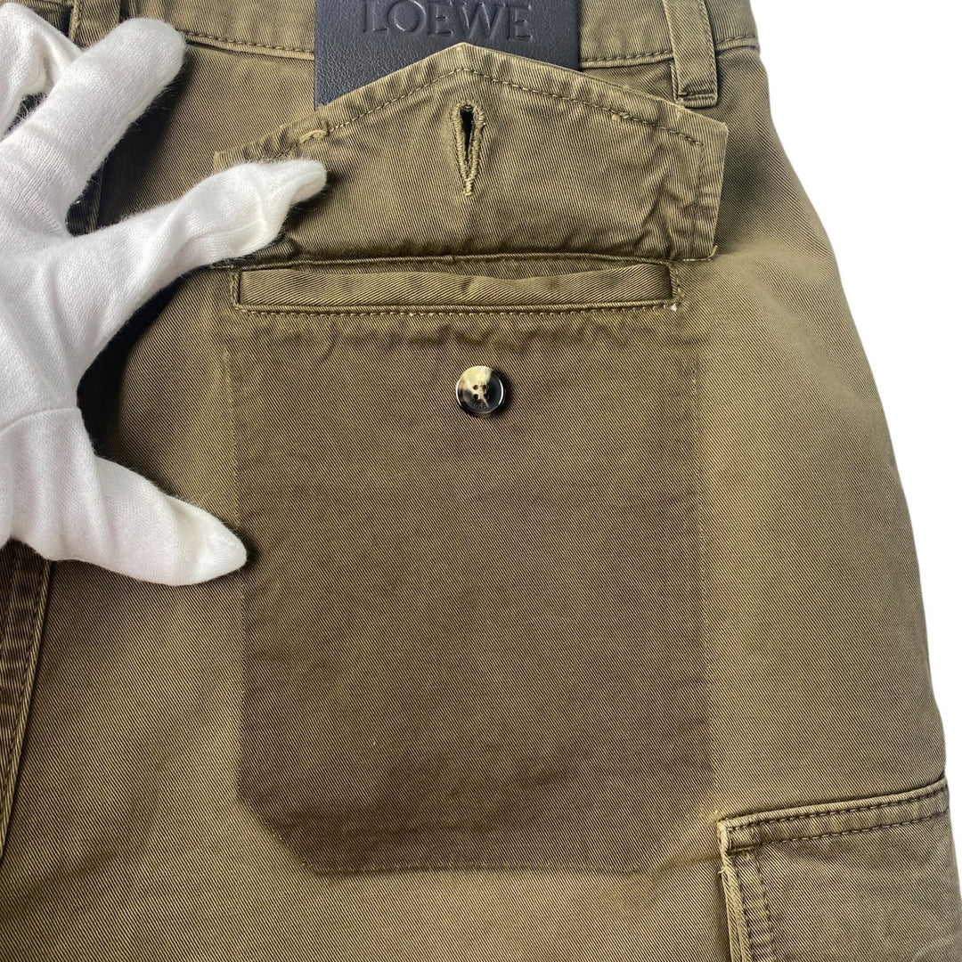 美品 ロエベ LOEWE メンズ カーゴ ハーフ パンツ ダメージパンツ H526Y1AW0546