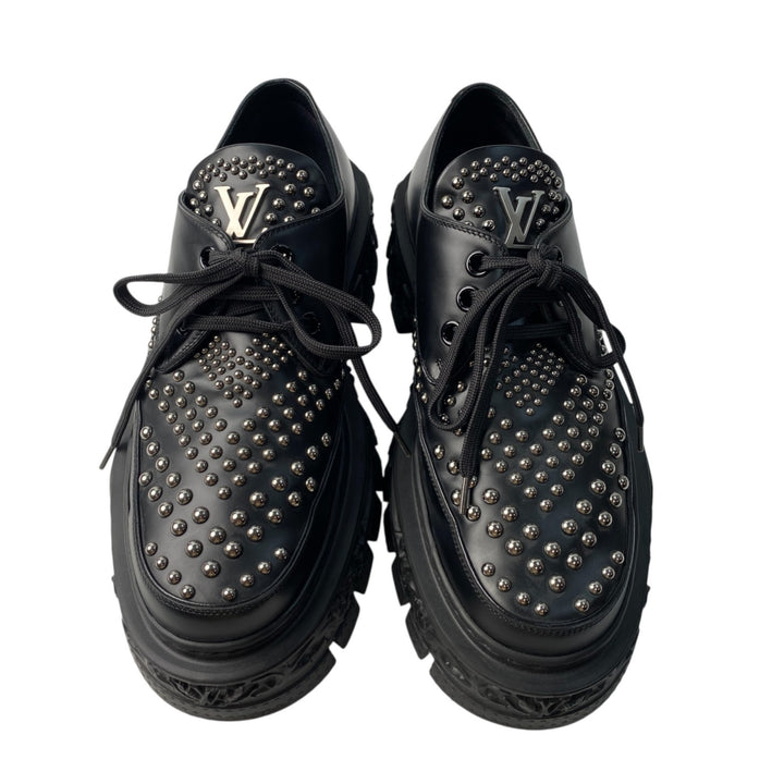 美品 ルイヴィトン LOUIS VUITTON メンズ スタッズ アンクル ブーツ 7 1/2 バロックライン ダービー