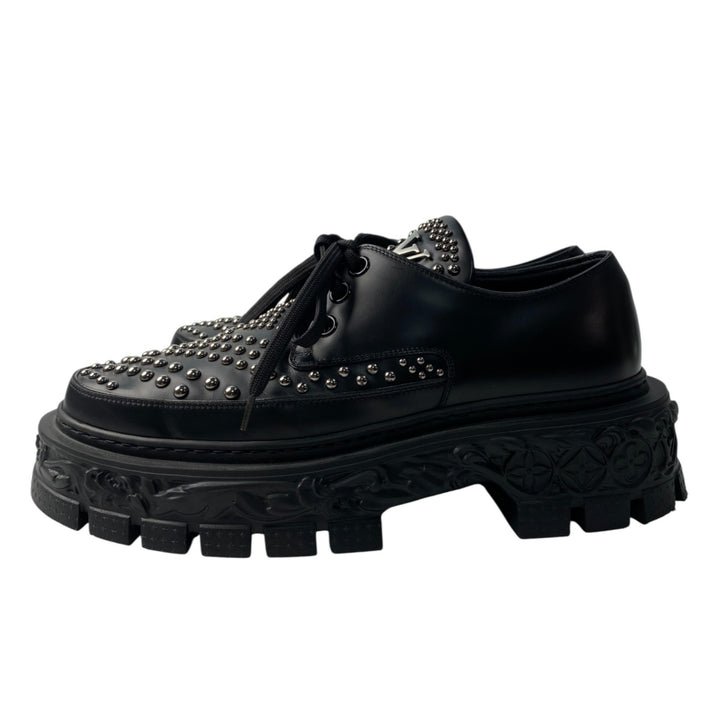 美品 ルイヴィトン LOUIS VUITTON メンズ スタッズ アンクル ブーツ 7 1/2 バロックライン ダービー