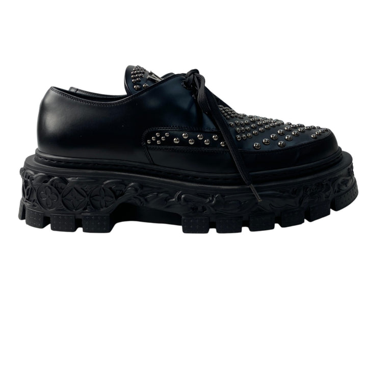 美品 ルイヴィトン LOUIS VUITTON メンズ スタッズ アンクル ブーツ 7 1/2 バロックライン ダービー