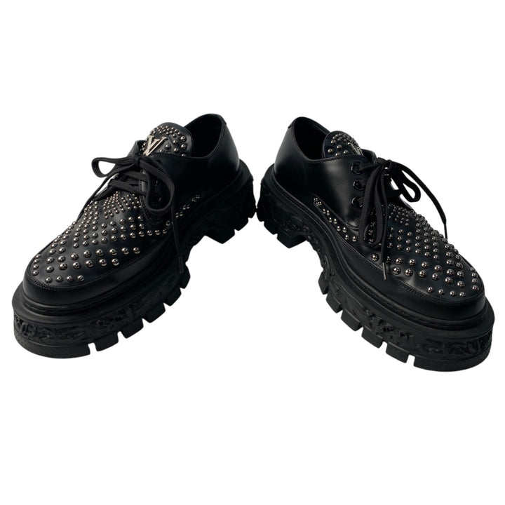 美品 ルイヴィトン LOUIS VUITTON メンズ スタッズ アンクル ブーツ 7 1/2 バロックライン ダービー