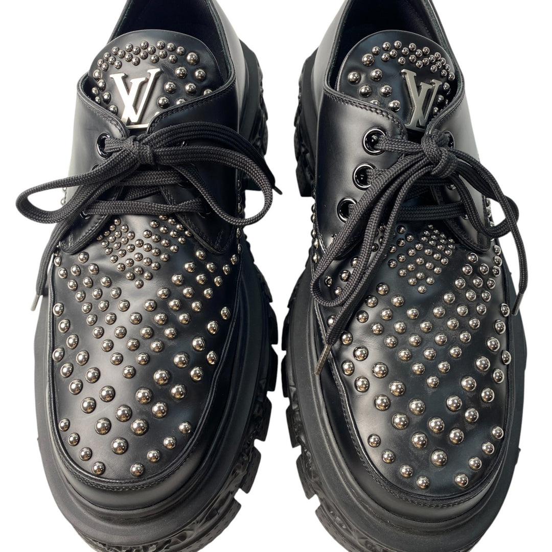 美品 ルイヴィトン LOUIS VUITTON メンズ スタッズ アンクル ブーツ 7 1/2 バロックライン ダービー