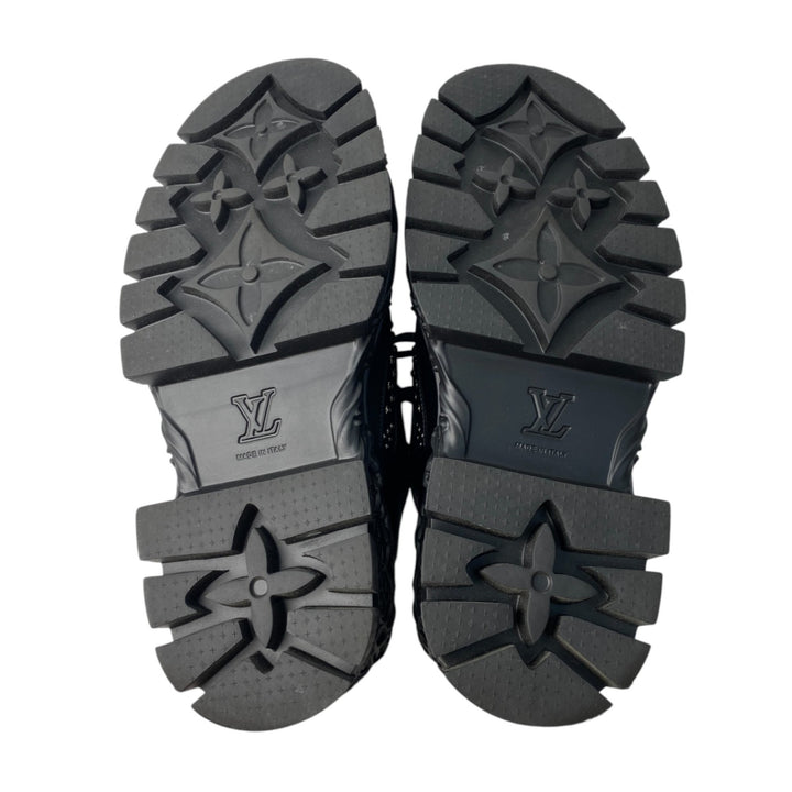 美品 ルイヴィトン LOUIS VUITTON メンズ スタッズ アンクル ブーツ 7 1/2 バロックライン ダービー