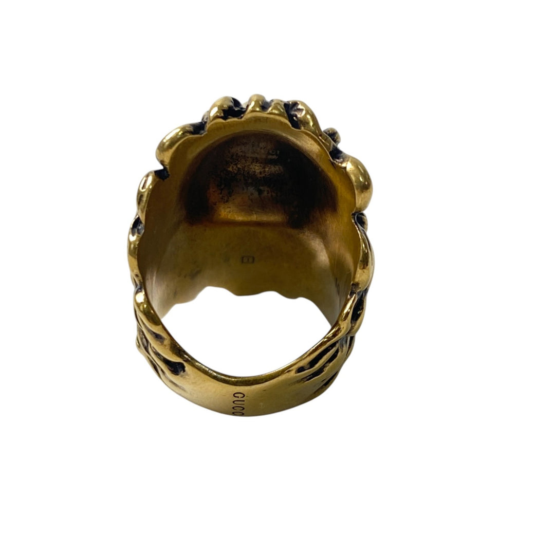 グッチ GUCCI レディース ライオンヘッド リング カラーストーン #10 指輪