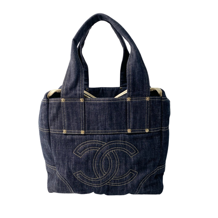美品 シャネル CHANEL レディース スパークリング デニム トートバッグ #10番台