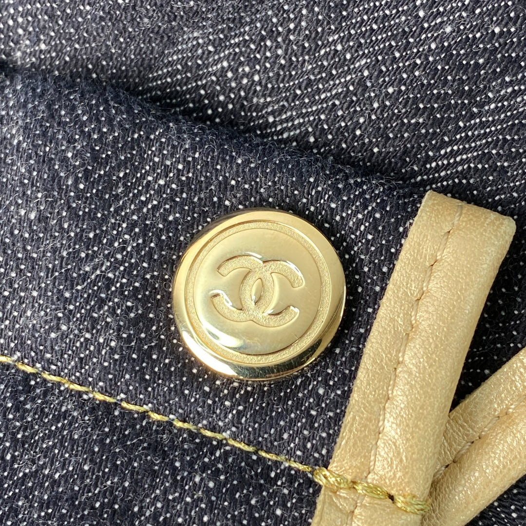 美品 シャネル CHANEL レディース スパークリング デニム トートバッグ #10番台