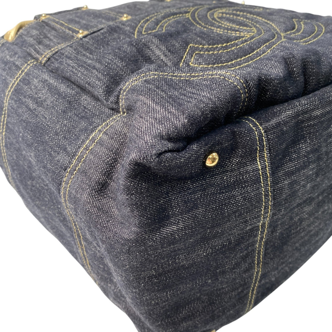 美品 シャネル CHANEL レディース スパークリング デニム トートバッグ #10番台