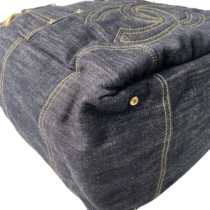 美品 シャネル CHANEL レディース スパークリング デニム トートバッグ #10番台