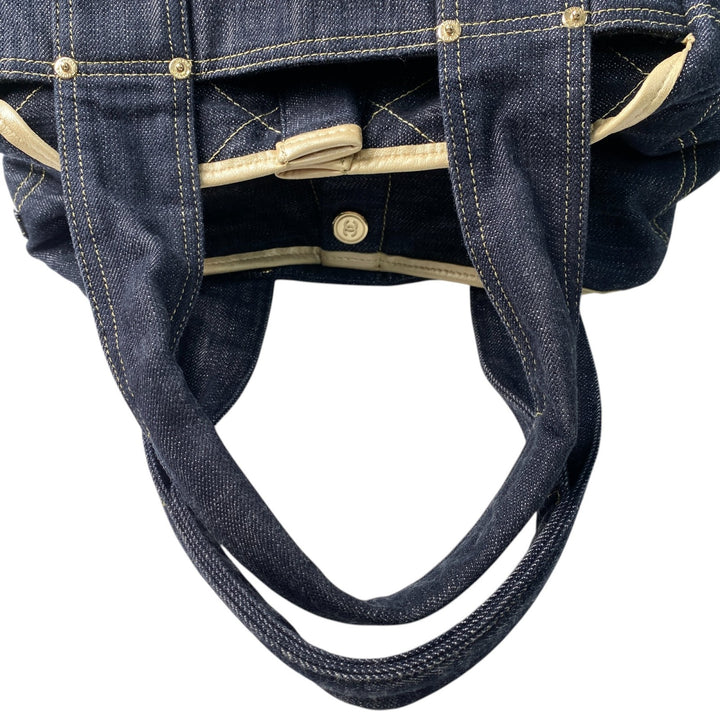 美品 シャネル CHANEL レディース スパークリング デニム トートバッグ #10番台