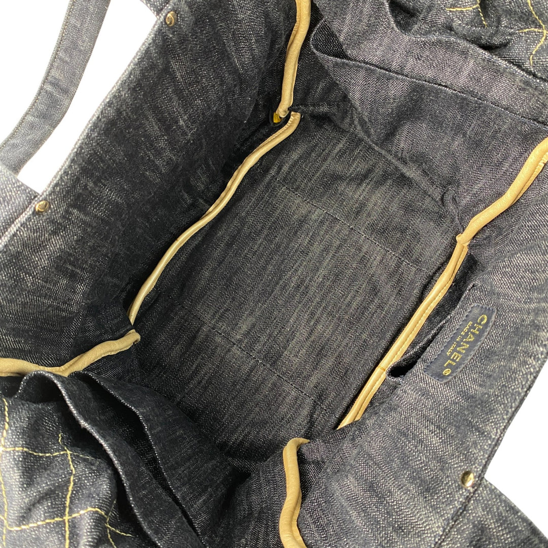 美品 シャネル CHANEL レディース スパークリング デニム トートバッグ #10番台
