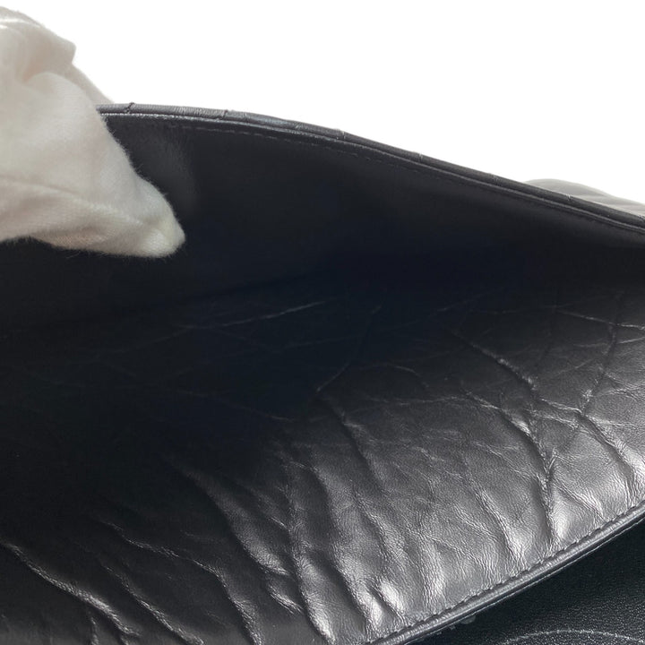 美品 シャネル CHANEL レディース ソーブラック シェブロン 2.55 Wフラップ チェーン ショルダーバッグ 斜めがけ クロスボディ