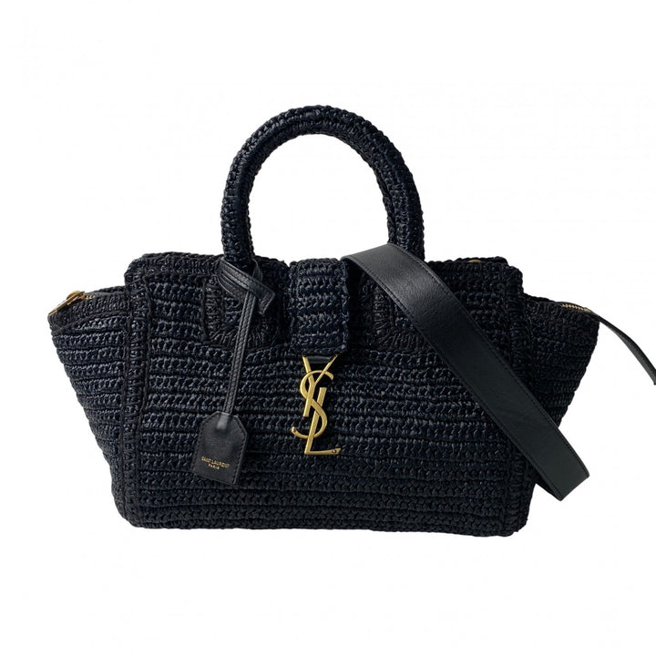 美品 サンローラン SAINT LAURENT レディース カバス ラフィア カゴバッグ ハンドバッグ ショルダーバッグ