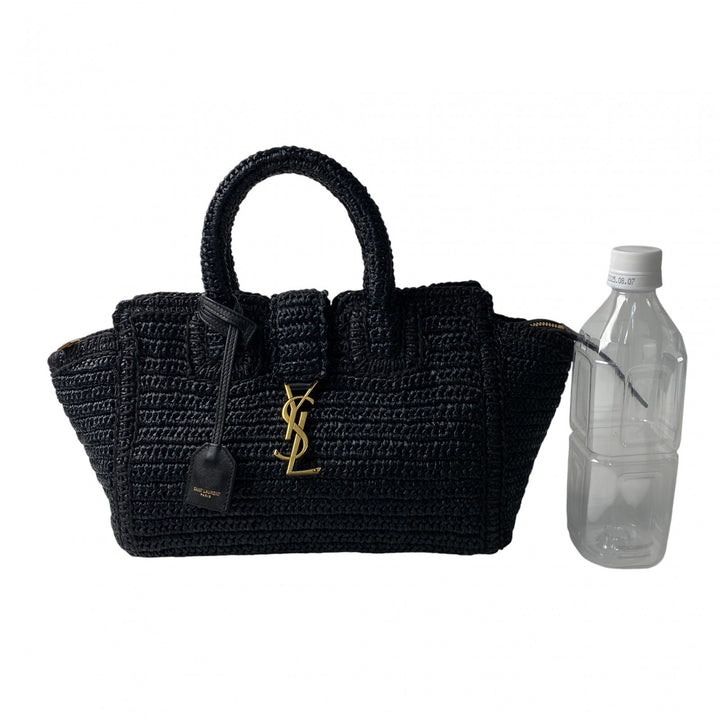 美品 サンローラン SAINT LAURENT レディース カバス ラフィア カゴバッグ ハンドバッグ ショルダーバッグ