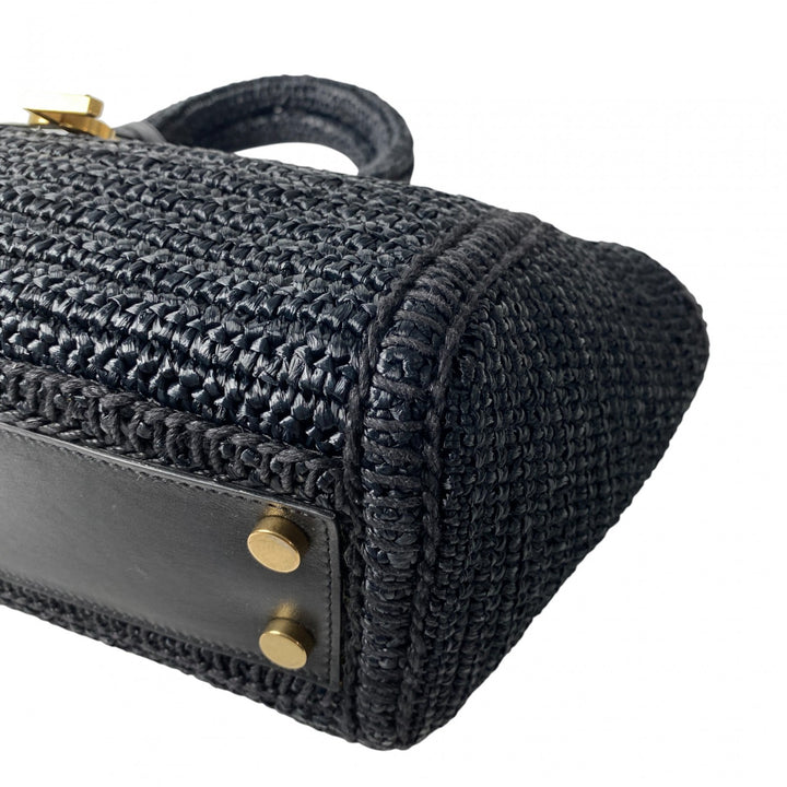 美品 サンローラン SAINT LAURENT レディース カバス ラフィア カゴバッグ ハンドバッグ ショルダーバッグ