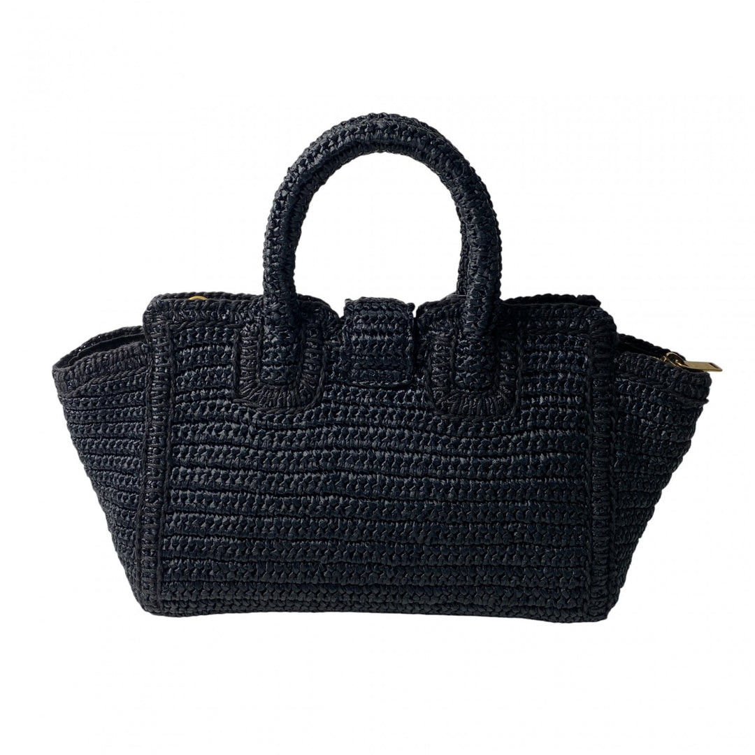 美品 サンローラン SAINT LAURENT レディース カバス ラフィア カゴバッグ ハンドバッグ ショルダーバッグ