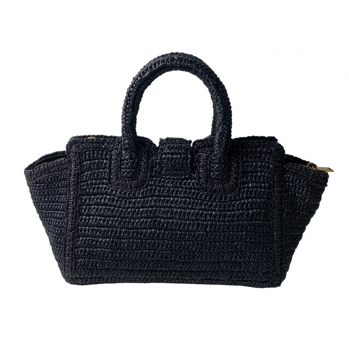 美品 サンローラン SAINT LAURENT レディース カバス ラフィア カゴバッグ ハンドバッグ ショルダーバッグ