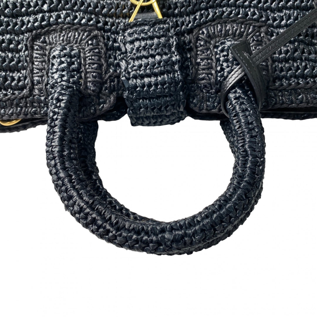 美品 サンローラン SAINT LAURENT レディース カバス ラフィア カゴバッグ ハンドバッグ ショルダーバッグ