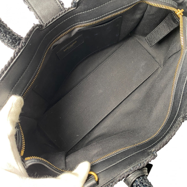 美品 サンローラン SAINT LAURENT レディース カバス ラフィア カゴバッグ ハンドバッグ ショルダーバッグ