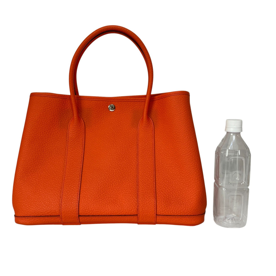 美品 エルメス HERMES レディース ガーデンパーティー PM スティーブル オレンジポピー A刻印 トートバッグ